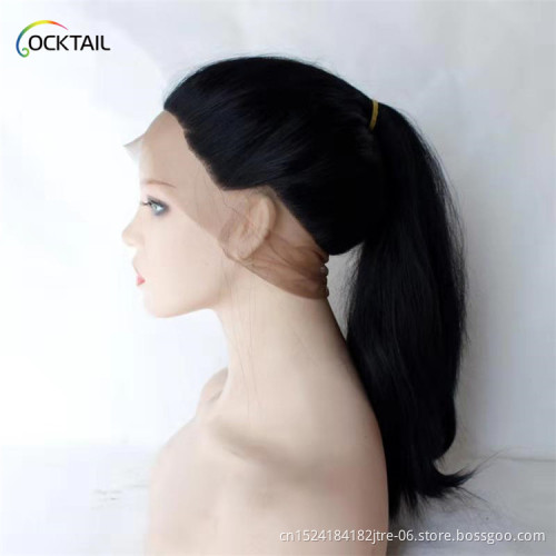 High temperature fiber preplucked hairline heat resistant  hand tied synthetic full lace wig